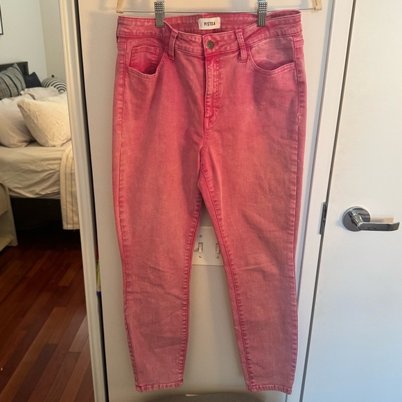 PISTOLA pink washed high rise jeans - Picture 2 of 6